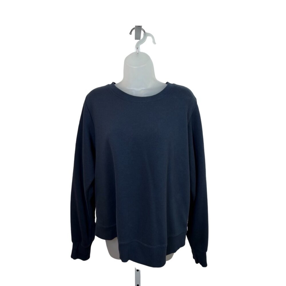 All in Motion Navy Blue Side Stripe Crew Neck Sweatshirt Size Large